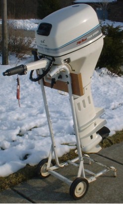 Outboard on stand